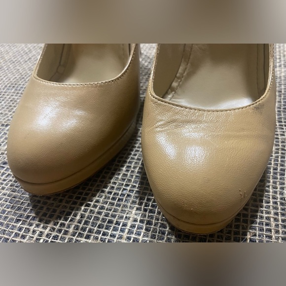 Charles David Heels Size 10B Platform Leather Tan 4.5” Heel Made In Spain - Picture 9 of 13